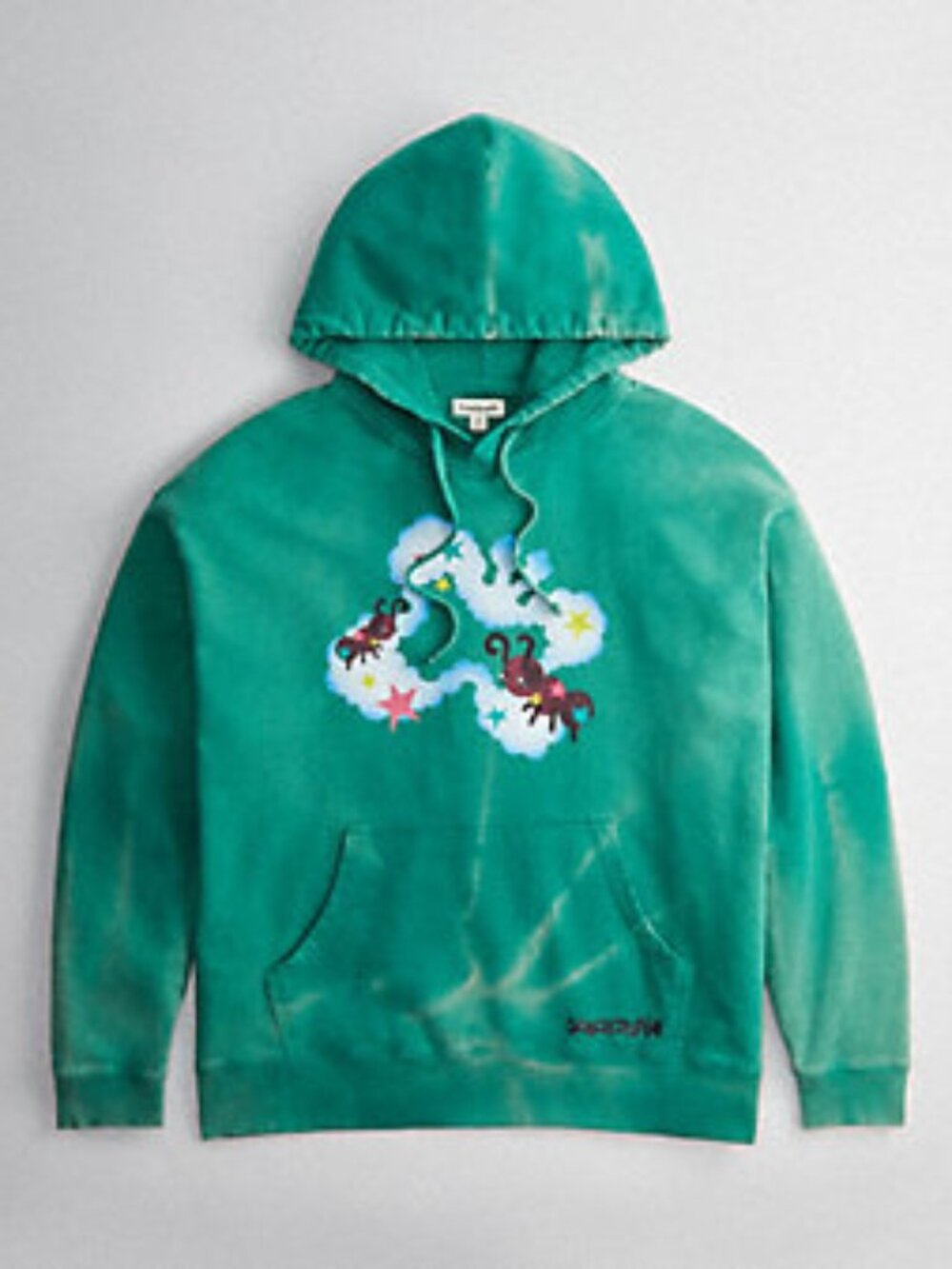 Coachtopia Hoodie in 100% Recycled Cotton with Wavy Wash: Floating Butterfly